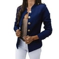 thumbnail image 2 of (clearance)IDALL Suits Blazers for Women Europe and the United States Long Sleeve Slim Breasted Small Suit Short Jacket Blazers for Women Business Casual Womens Blazer Blue L, 2 of 3