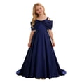 thumbnail image 6 of Fozruso Girls' Casual Dress Girls' Party Dress With Satin Bodice Sleeveless Bow Detail Wedding Birthday Dress,12-13 Years, 6 of 7