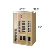 JNH Lifestyles Ensi+ 2 Person Ultra-Low EMF Far Infrared Sauna, Personal Indoor Luxury Spa for House and Gym