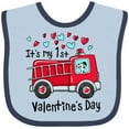thumbnail image 3 of Inktastic It's My 1st Valentine's Day Fire Truck with Cute Dalmatian Boys or Girls Baby Bib, 3 of 4
