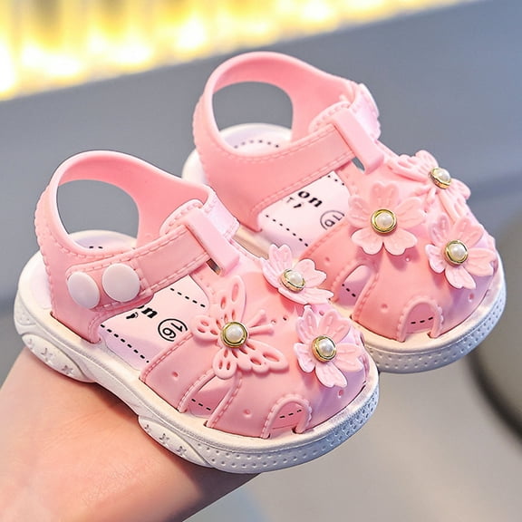 Hifoo Girls Sandals Open Toe Patchwork Toddler Kids Summer Outdoor Play Comfortable Breathable Lightweight Casual Walking Shoes With Sole Lovely Child Footwear
