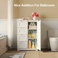 thumbnail image 4 of Asofer Bathroom Floor Storage Cabinet, Freestanding Cabinet, Adjustable Shelves, White, 4 of 7
