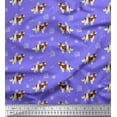 thumbnail image 1 of Soimoi Purple Moss Georgette Fabric Bird,Paw & Cocker Spaniel Dog Decor Fabric Printed Yard 42 Inch Wide, 1 of 1