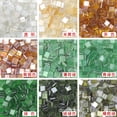 thumbnail image 5 of Mosaico de vidrio transparente de color jade de 1 cm, material para bricolaje, mosaico de vidrio rosa, azulejos artesanales, espejo cuadrado, gemas, tira de calafateo, mosaico, 5 of 5