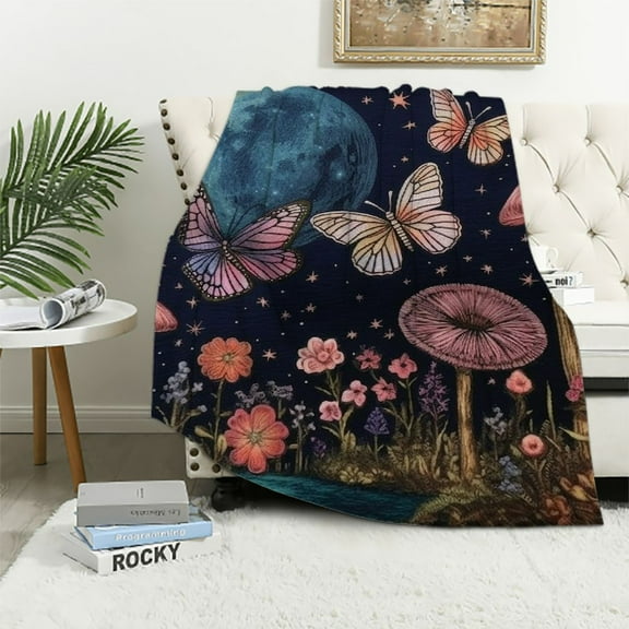 JEUXUS Boho Throw Blanket Reversible Cotton Bohemian Hippie Room Decor Double Sided