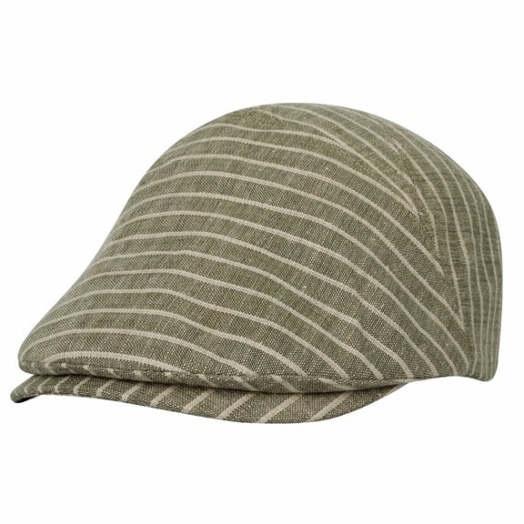 WITHMOONS Cotton Summer Stripe Newsboy Hat Adjustable Flat Cap SL31275 (Green)