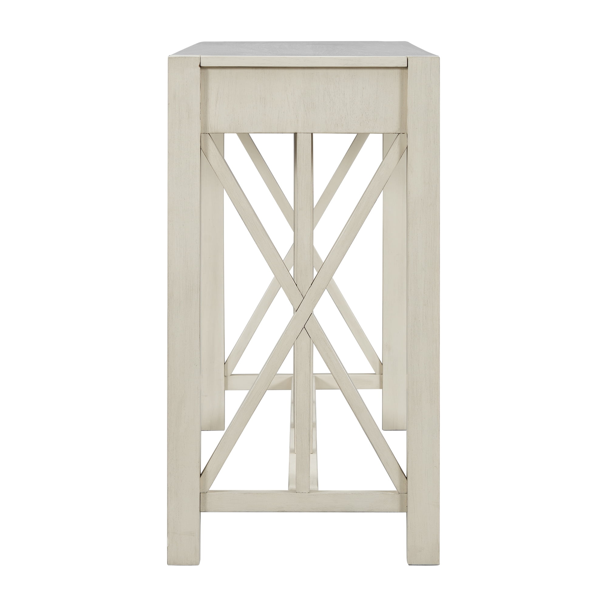 Euroco 60" Wood Console Table with 4 Drawers,Farmhouse Narrow Long Entryway Table Sofa Table with Open Bottom Storage for Living Room,Kitchen,Hallway,Beige