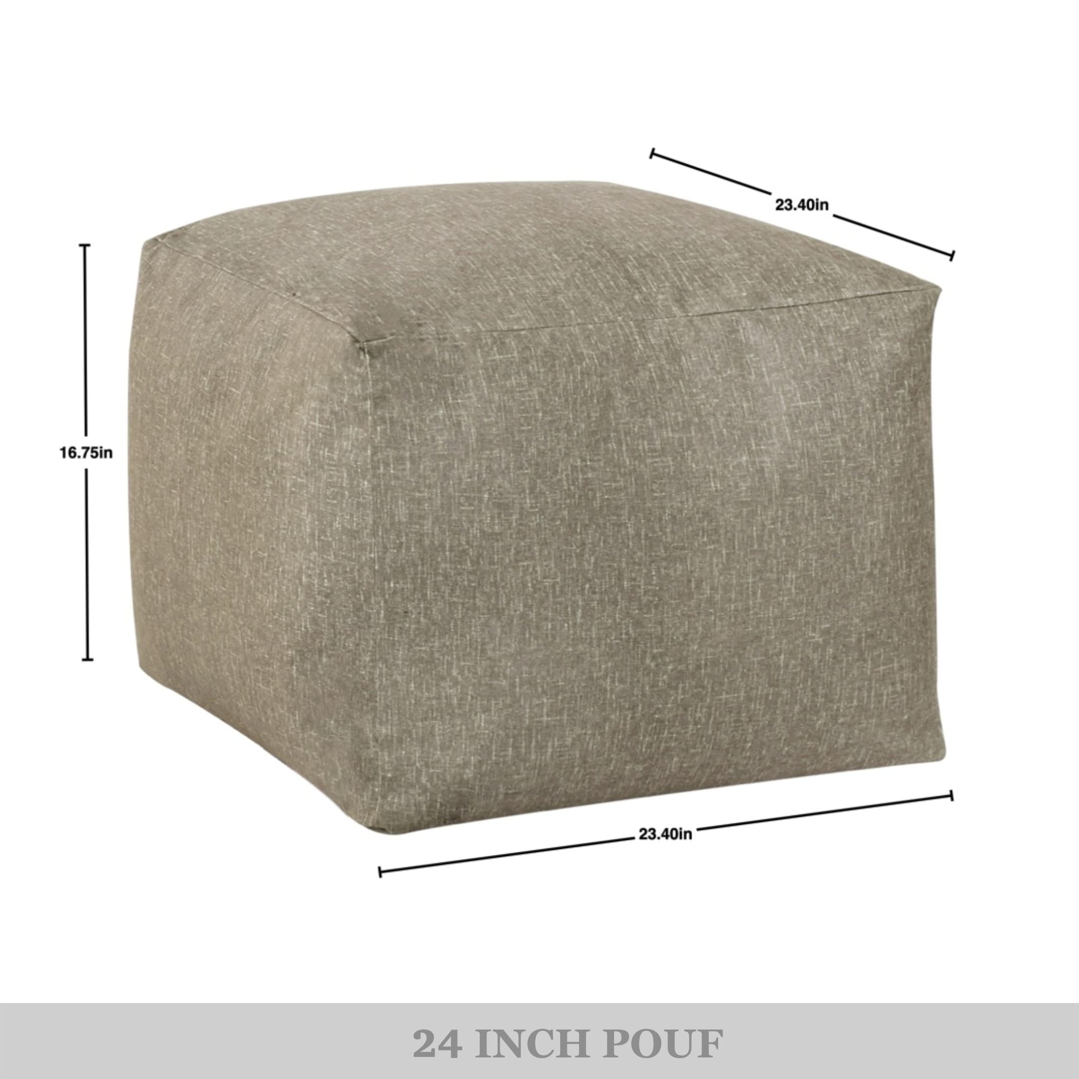 Castle Place 24" Velvet Pouf, Truffle Brown