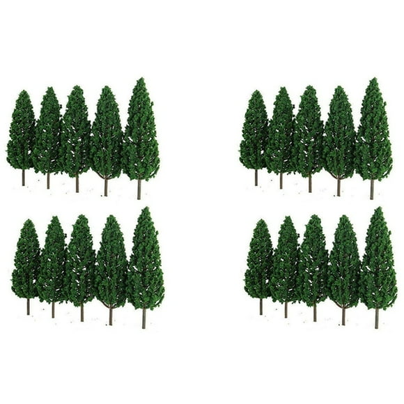 20Pcs Pine Trees 1:25 Model Train Railway Building Green Model Tree for O G Scale 1/25 Railroad Layout Scenery