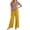 Yellow, variant on Zynoxe Pajamas for Women Set Two Piece V-neck Short Sleeve Shirts and Drawstring Wide Leg Pants Matching Outfit Loose Comfy Lounge Sets