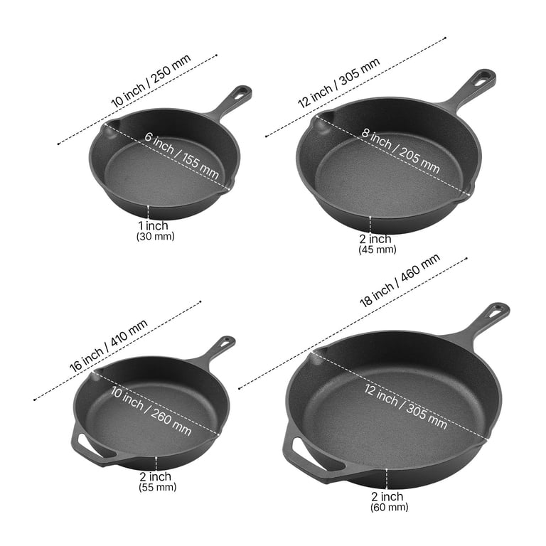 Kffkff 4-Piece Cast Iron Skillet Set with Silicone Handles photo 8