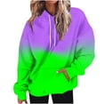 thumbnail image 2 of HAPIMO Gradient Sweatshirt for Women Pocket Drawstring Pullover Tops Heart Graphic Print Long Sleeve Relaxed Fit Womens Hoodie Sweatshirt Teen Girls Clothes Purple, 2 of 6