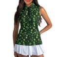 thumbnail image 3 of Whosucclay Green Leaf Pattern Sleeveless Shirts for Women Quick Dry Trendy Easy Clean Tennis Sport Tops XS - 2XL, 3 of 8