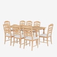 thumbnail image 6 of Vintage Traditional 9-Piece 82.7inch Extendable Dining Table Set with 23.6inch Removable Leaf and 8 Upholstered Dining Chairs for 8, Natural, 6 of 9