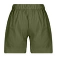 thumbnail image 5 of Jxximdong Pants for Women Summer Solid Casual Linen Athletic Women's Shorts With Pockets Loose Trousers Cycling Shorts Green L Trousers, 5 of 6