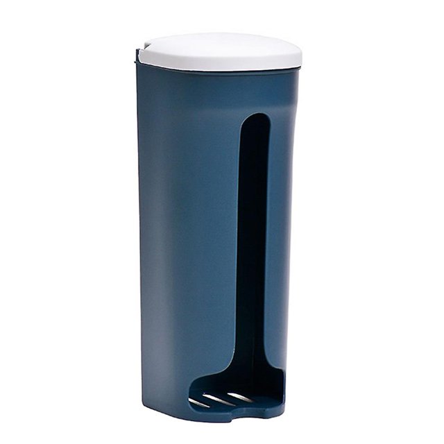 Soporte de almacenamiento de bolsa de basura con tapa para cocina casera (azul) Afortunado Sencillez