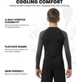 thumbnail image 3 of Exxact Sports Kids BJJ Rash Guard Long Sleeve, Ranked No Gi Jiu Jitsu Compression Shirt for Boys & Girls for MMA, Wrestling - (Black/Grey, YS), 3 of 7