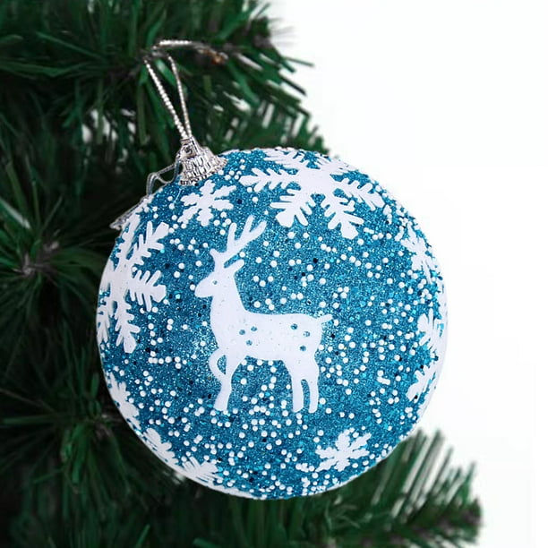 Festive Christmas Ball Ornament Set with Snowflake and Snow Scene Design for Holiday Tree Decorations, Indoor Outdoor Party Hanging Pendant, Xmas Decorative Supplies