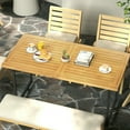 thumbnail image 3 of GVN Outdoor Eating Tables,Patio Table,Indoor Outdoor Teak Wood Slatted Tabletop Panel Board Split in 2 Square, 3 of 9