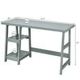 thumbnail image 2 of Costway Trestle Computer Desk Indoor Office Workstation w/Removable Shelf Grey, 2 of 10