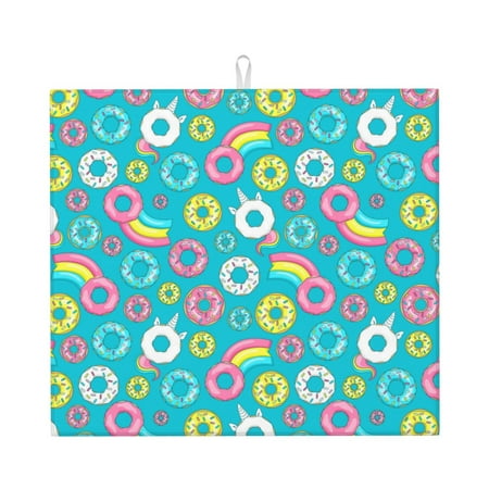 

Honeii Donut for Dish Drying Mat for Kitchen Counter Non-slip Rubber Backed Hide Stain Kitchen Super Absorbent Draining Mat Dish Rack Pad