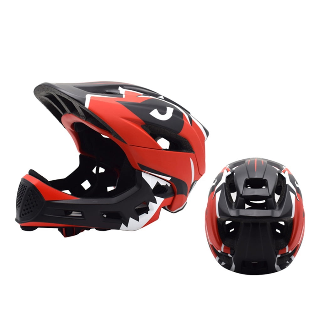 Kids Full Face Helmet Detachable Chin Guard Mountain Road Cycling
