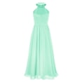 thumbnail image 4 of RUNQHUI Robe en Chiffon pour Fille de Fleurs Sans Manches à Sequins Robe de Demoiselle d'Honneur de Mariage Robe de Concours Vert Menthe 16, 4 of 6