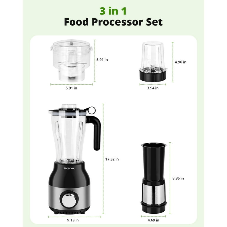 Suodoka 600W Blender Food Processor Combo 4-in-1 photo 6