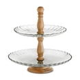 thumbnail image 4 of Martha Stewart Collection Glass & Wood 2-Tier Server, 4 of 5