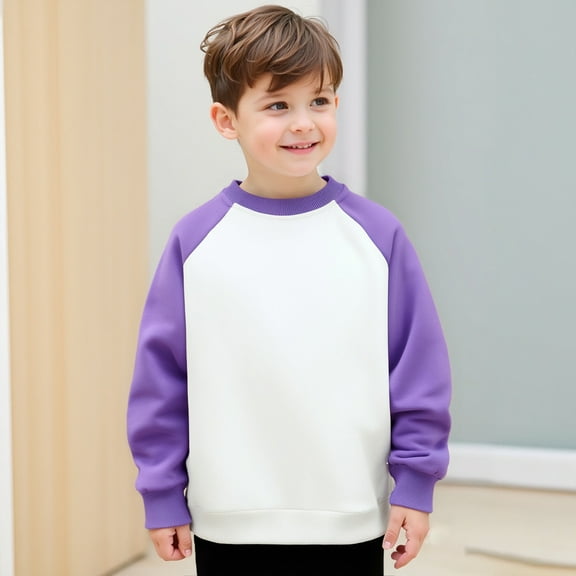 Boys Sweatshirt Long Sleeve Color Block Sweatshirt Girls Crewneck Pullover Casual Sport Sweatshirts Winter Clothes Boys 6-7 Years Clothes Kids Clothes