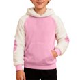 thumbnail image 6 of Tanghaowl Kids Hoodies Child Boys Girls Christmas Long Sleeve Patchwork Hooded Pullover Tops Keep Warm Sweatshirts Clothes Pink 2-3 Years, 6 of 7