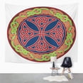 thumbnail image 2 of UFAEZU Knot Celtic Cross Design Circle Border Tribal Trinity Gaelic Collection Star Wall Art Hanging Tapestry Home Decor for Living Room Bedroom Dorm 60x80 inch, 2 of 2