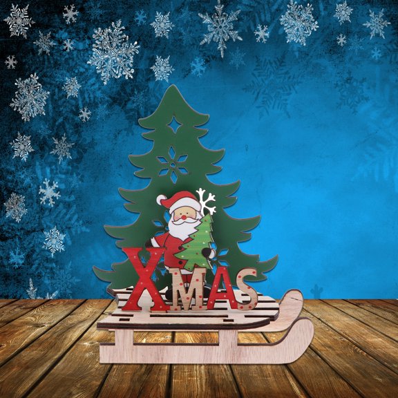 Gymnture 3D Wooden Santa Claus Puzzle Christmas Decoration Kit, Festive Holiday Ornament 11.5 x 5.5 x 11cm