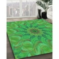 thumbnail image 2 of Ahgly Company Indoor Square Patterned Neon Green Area Rugs, 7' Square, 2 of 6