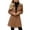 Brown, variant on Tqcoqu Pea Coats For Women Stand Collar Single Breasted Trench Coat Fashion A-Line Fall Winter Jackets