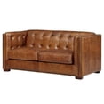 thumbnail image 7 of Crafters and Weavers Tuxedo Contemporary Leather Arm Chair in Light Brown, 7 of 7