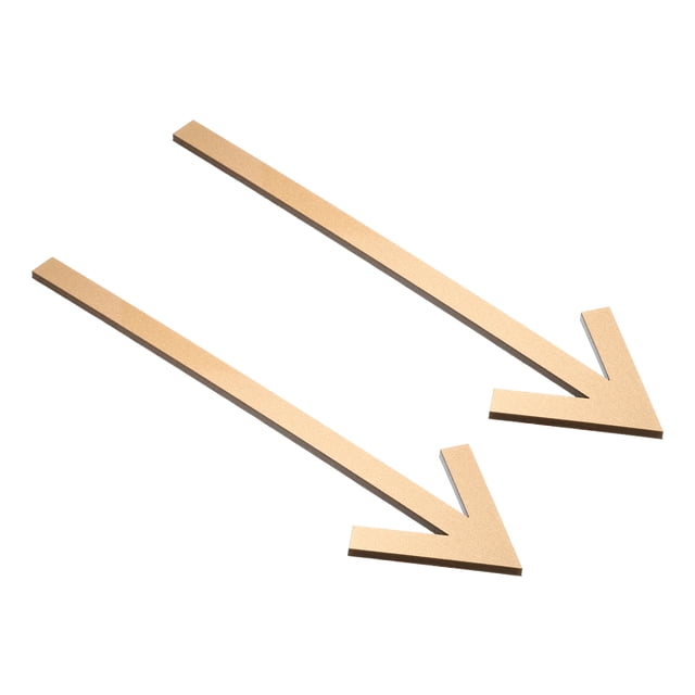 Unique Bargains 10.2' Self Stick Arrow Sign, 2 Pack Acrylic Directional Sign Sticker Self-Adhesive Gold