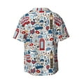 thumbnail image 2 of Fotbe London Symbols1 print Short Sleeve Button Down Shirts for Men Casual Summer Beach Wrinkle Free Shirt-Medium, 2 of 7