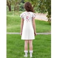 thumbnail image 5 of Oudiya Girls Dresses for Summer Flutter Sleeve Pleated Front A Line Boho Beach Tween Casual Party Dresses, 6-14Y, 5 of 6