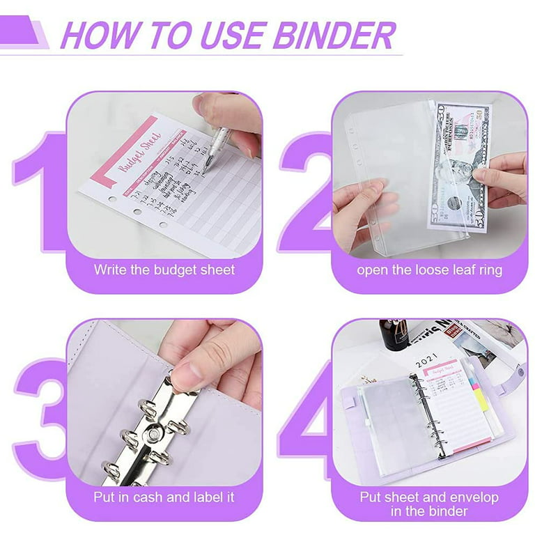 Budget Binder A6 PU Cash Envelopes for Budgeting Binder Planner