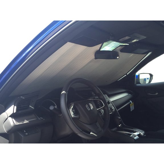 HeatShield, The Original Windshield Sun Shade, Custom-Fit for Honda Civic Coupe w/o Sensor 2016, 2017, 2018, Silver Series