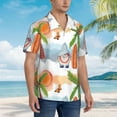 thumbnail image 3 of Kll Men'S Hawaiian Shirt Short Sleeve Button Down Beach Shirts-Gnome And Surfing, 3 of 7