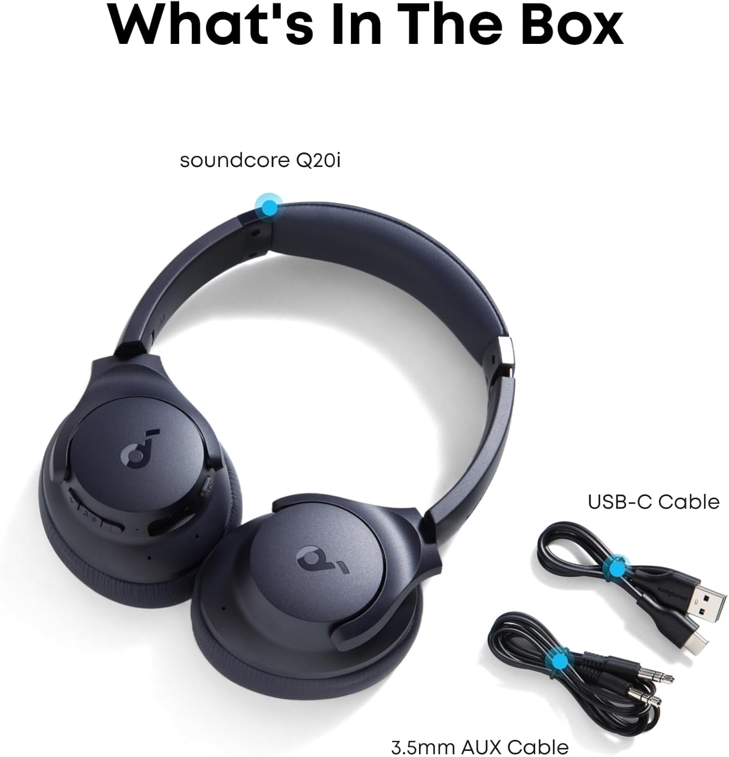 Restored like new soundcore by Anker Q20i Hybrid Active Noise Cancelling Headphones, Wireless Over-Ear Bluetooth,Customize via an App, Transparency Mode (Refurbished)
