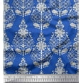 thumbnail image 1 of Soimoi Cotton Poplin Fabric Leaves & Floral Block Print Fabric by The Yard 42 Inch Wide, 1 of 3