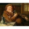 thumbnail image 2 of Eduard von Grützner 14x12 Black Ornate Wood Framed Double Matted Museum Art Print Titled: Falstaff with Tin Can and Wine Glass, 2 of 5