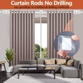 thumbnail image 2 of Curtain Rods No Drilling for Windows 48 to 96 Inch, 5/8 Inch Diameter Drapey Pole with No Drill Curtain Rod Brackets, Renter Friendly Cortineros Para Ventanas (White), 2 of 8