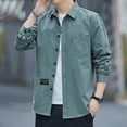 thumbnail image 4 of WucYqi 100% cotton men's long-sleeved woven shirt with embroidery for young men's wear Cargo shirt, 4 of 5