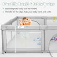 thumbnail image 6 of Gymax Extra Large Baby Playpen Safety Baby Play Yard w/ 50 Ocean Balls & 4 Handles Light Grey, 6 of 9