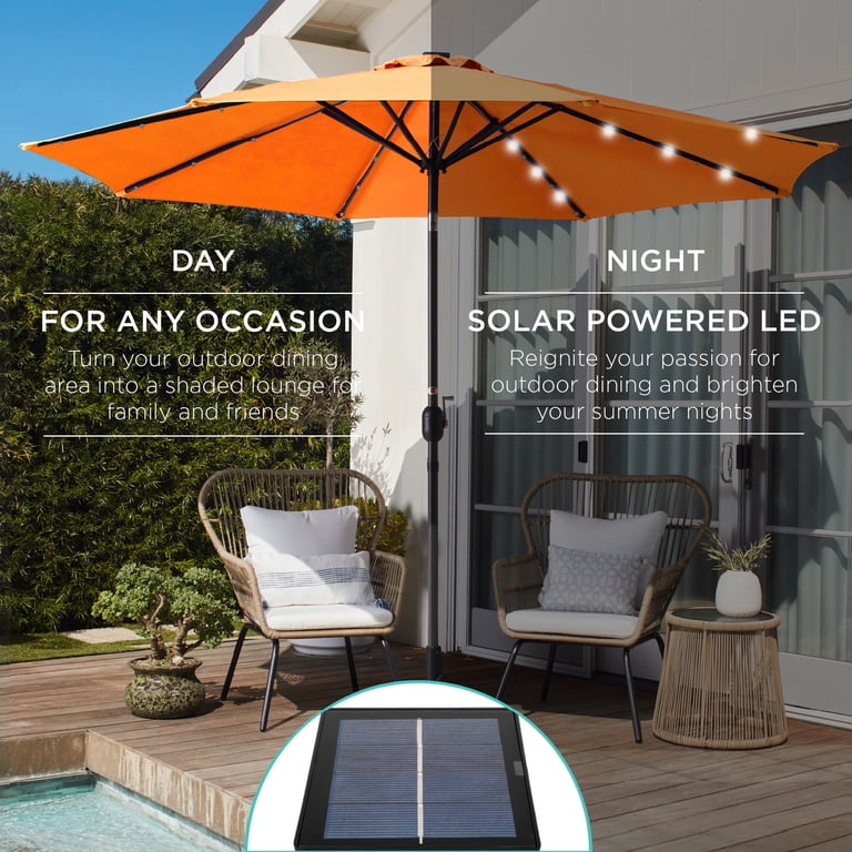 amazon 9 ft patio umbrella Solar LED Offset 10 as its lowest point rests 79 inches from the ground Best Choice Products 10ft Solar