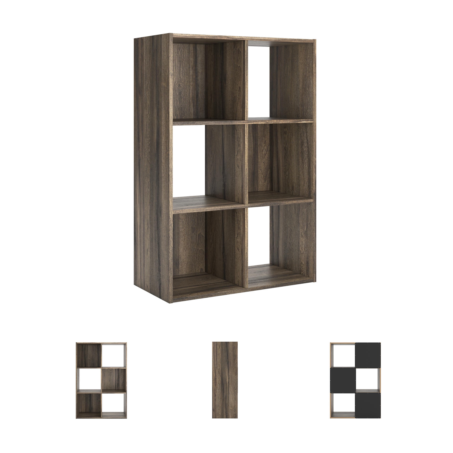Signature Design by Ashley Shallifer 6 Cube Storage Organizer with Oak Finish
